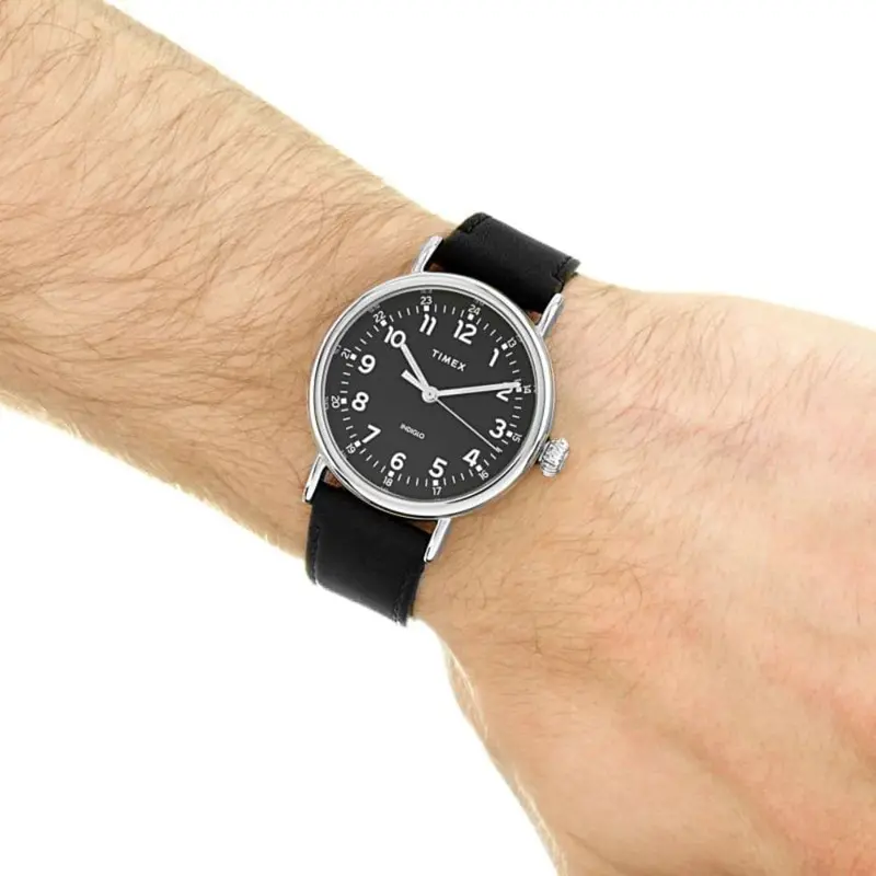 Timex Tw2t20200 Black Leather Men's Watch 2