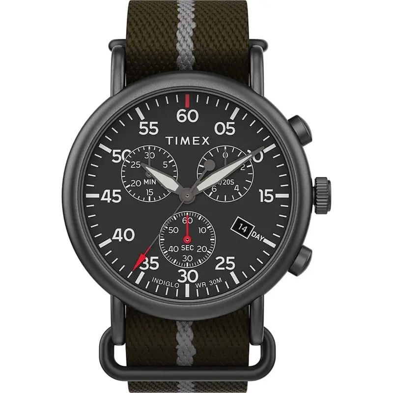 Timex Tw2t73600 Green Fabric Strap Men's Watch 1