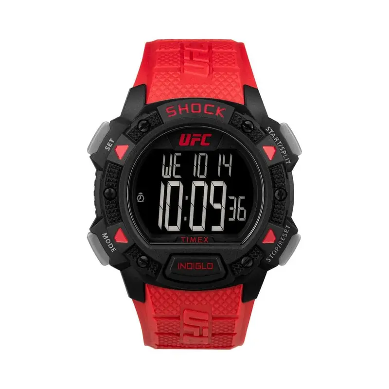 Timex Ufc Core Shock Red Silicone Strap Men Watch Tw4b27600 1