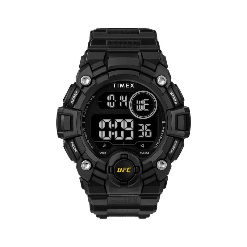 Timex Ufc Shock Black Digital Silicone Strap Men Watch Tw5m53200 1