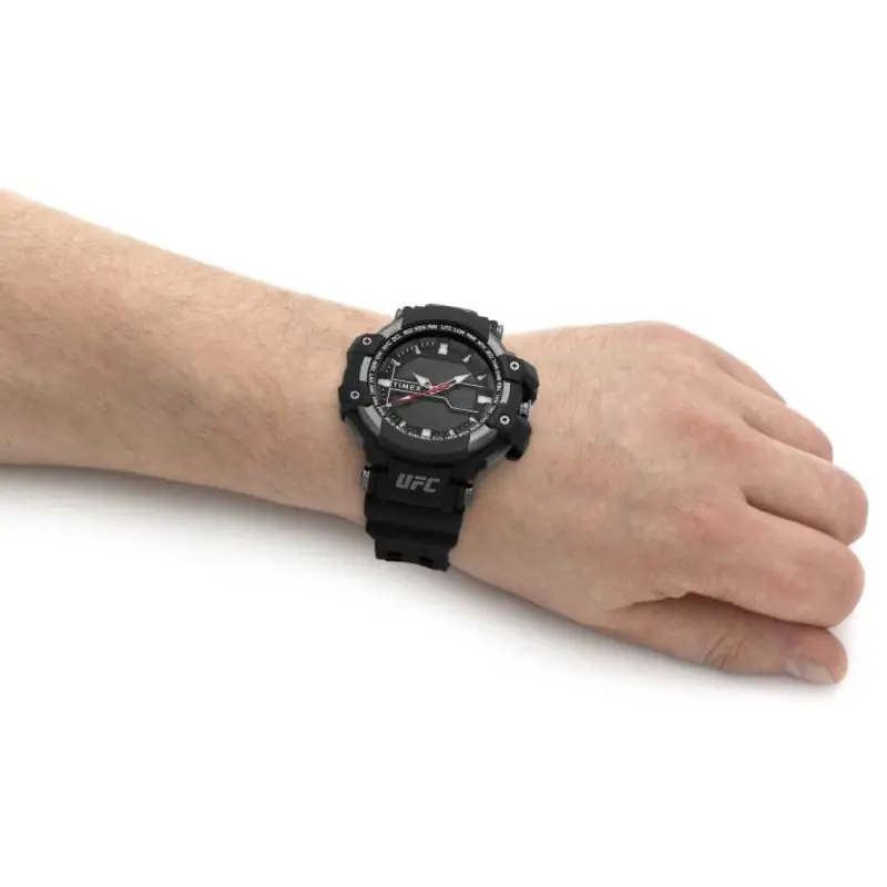 Timex Ufc Strength Digital-Analogue Black Dial Resin Strap Men Watch Tw5m51800 2