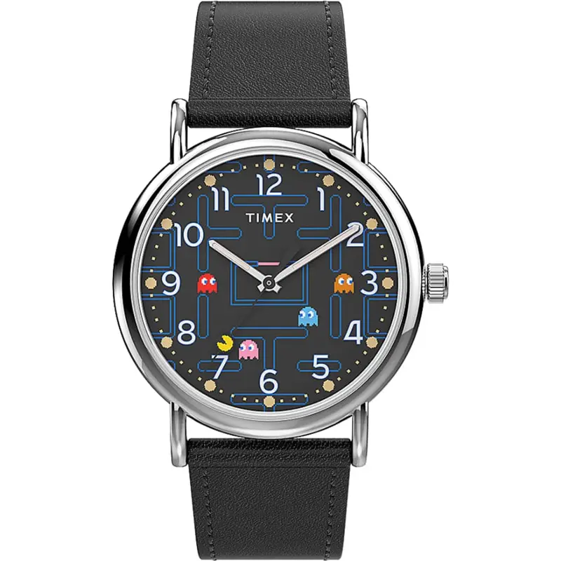 Timex Weekender Tw2v06100 Pac Man Leather Strap Unisex's Watch 1