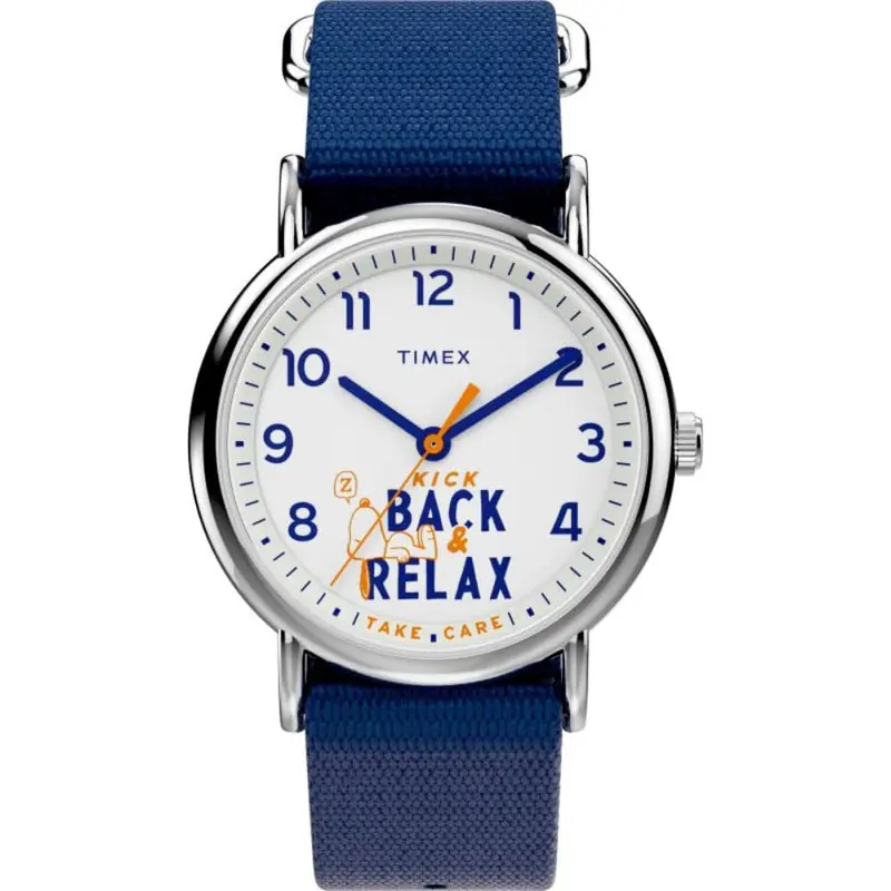 Timex Weekender White Dial With Blue Fabric Strap Unisex Watch Tw2v41900 1