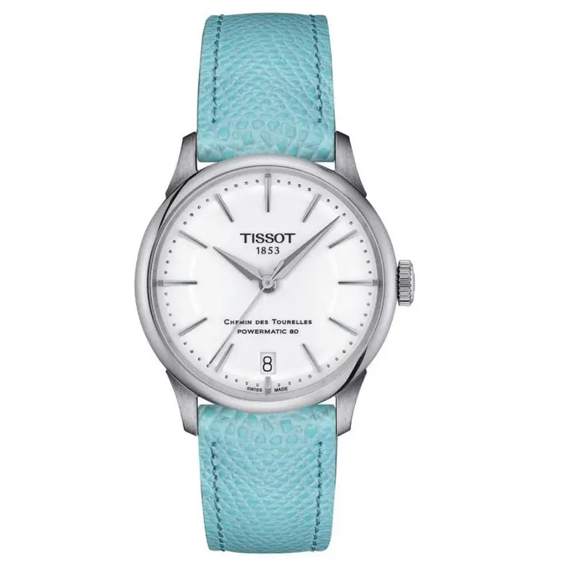 Tissot Chemin Des Tourelles Powermatic 80 Leather Strap Women Watch T1392071601100 1