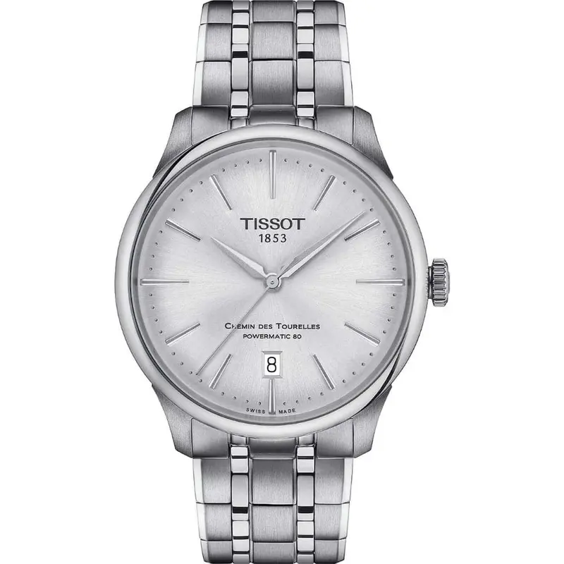 Tissot Chemin Des Tourelles Powermatic 80 Silver Stainless Steel Strap Men Watch T1398071103100 1