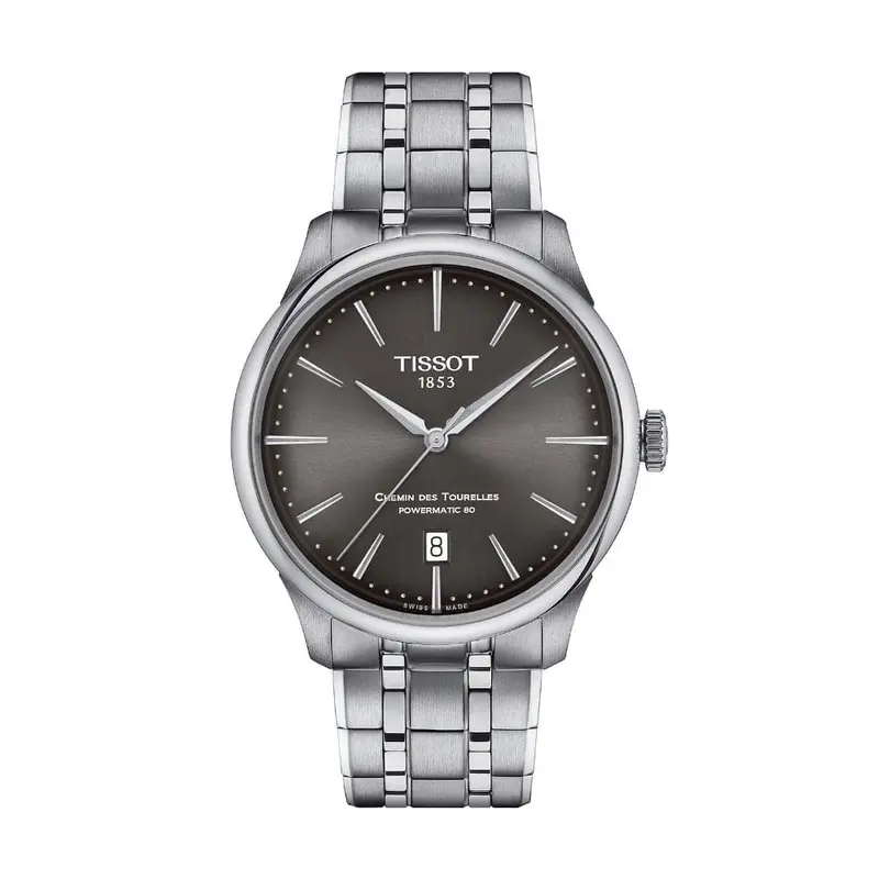 Tissot Chemin Des Tourelles Powermatic 80 Silver Stainless Steel Strap Men Watch T1398071106100 1