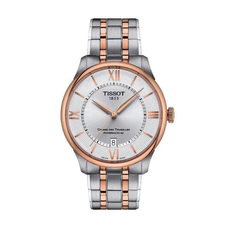 Tissot Chemin Des Tourelles Powermatic 80 Two-Tone Stainless Steel Strap Unisex Watch T1398072203800 1