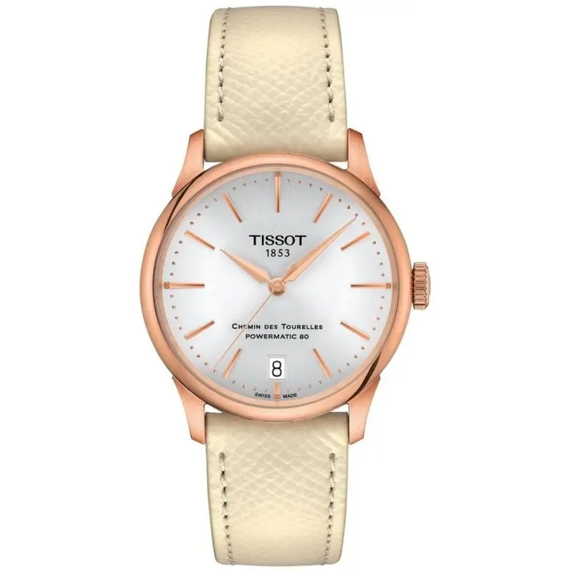 Tissot Chemin Des Tourelles Powermatic Leather Strap Women Watch T1392073603100 1