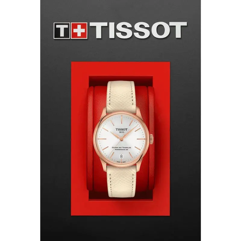 Tissot Chemin Des Tourelles Powermatic Leather Strap Women Watch T1392073603100 2