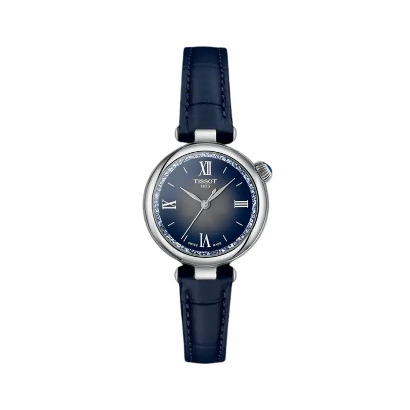 Tissot Desir 28Mm Gems Blue Dial Leather Watch T1520101603801 1