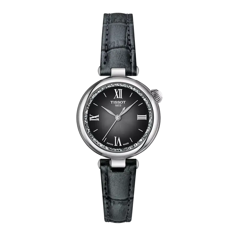 Tissot Desir Black Dial Black Slim Leather Strap Watch T1520101603800 1