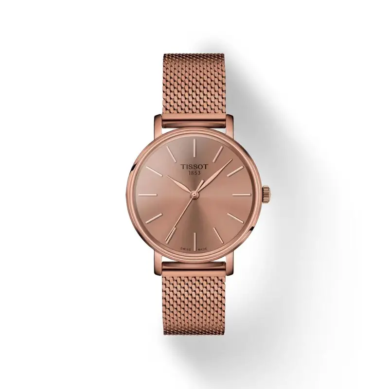 Tissot Everytime Swiss Quartz Rose Gold Stainless Steel Women's Watch T1432103333100 1