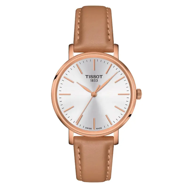 Tissot Everytime White Dial And Leather Strap Women Watch T1432103601100 1