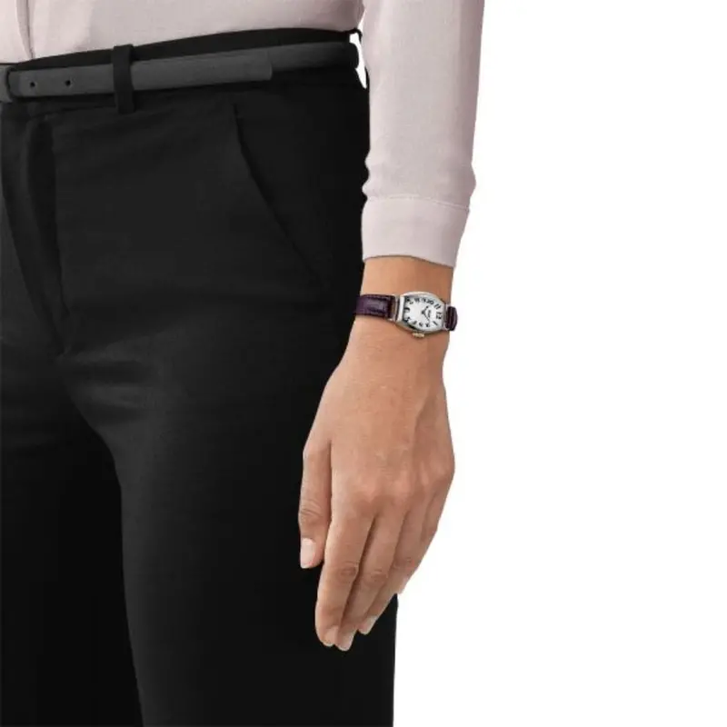 Tissot Heritage Silver Dial Purple Leather Strap Women Watch T1281091603200 2