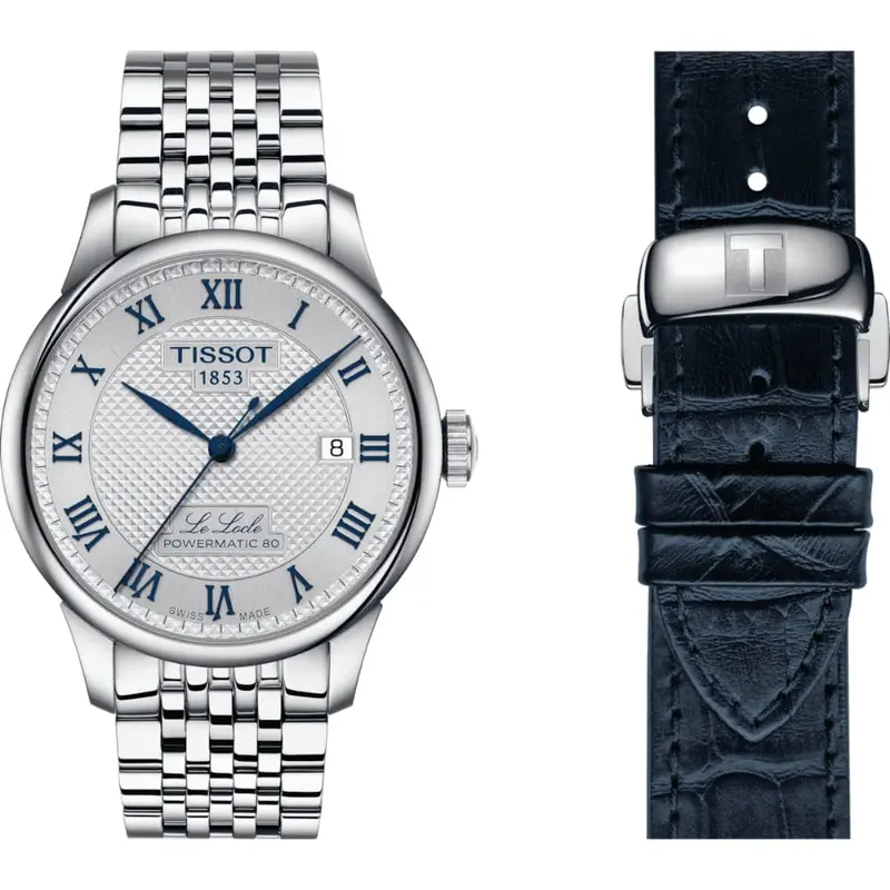 Tissot Le Locle Powermatic Stainless Steel & Leather Strap Men Watch T0064071103303 1