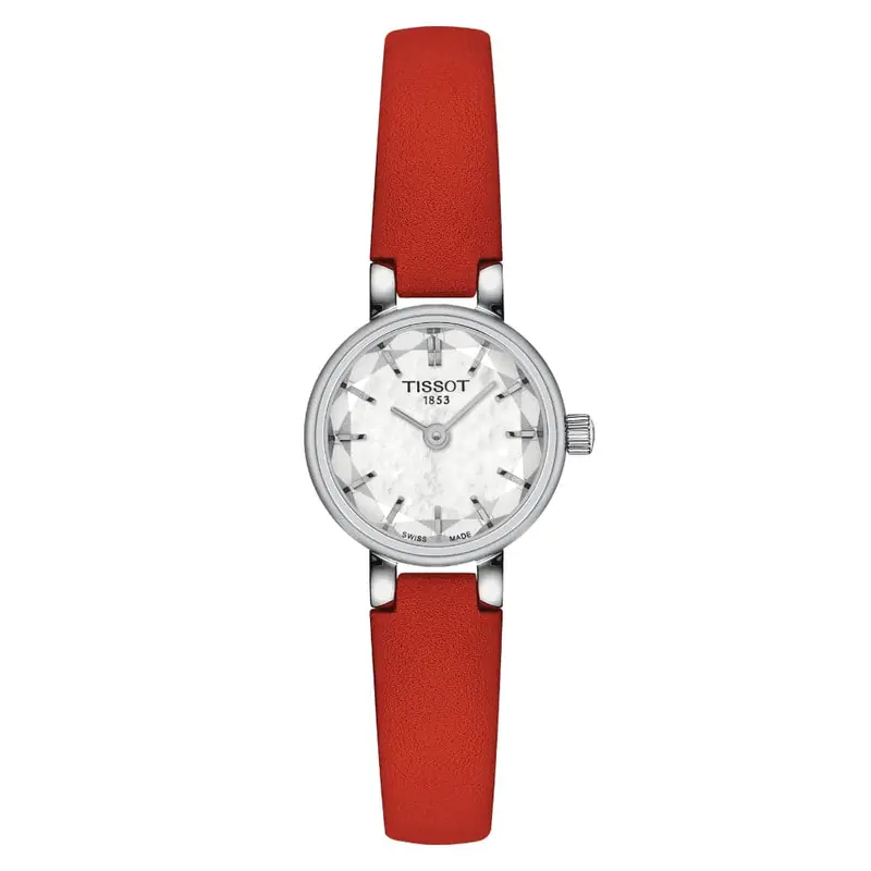 Tissot Lovely Silver Dial Red Leather Strap Women Watch T1400091611100 1