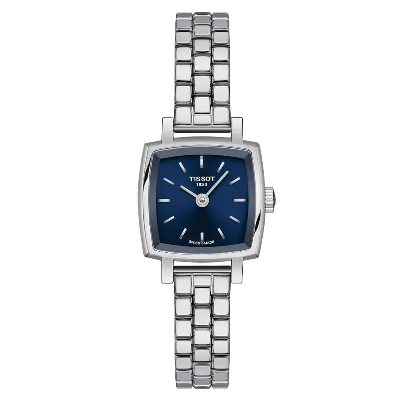 Tissot Lovely Square Blue Dial Silver Stainless Steel Strap Women Watch T0581091104101 1
