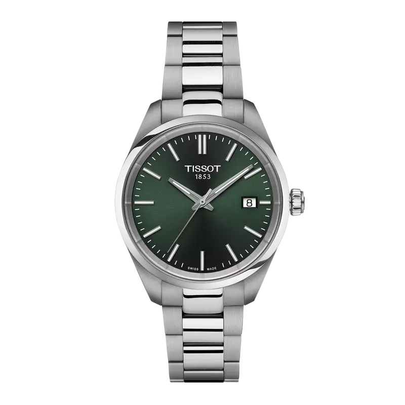 Tissot Pr 100 Quartz 34Mm Green Dial Steel Watch T1502101109100 1