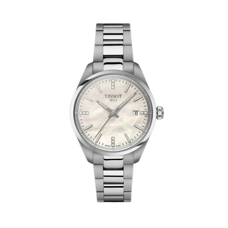 Tissot Pr 100 Quartz 34Mm White Pearl Dial Steel Watch T1502101111600 1