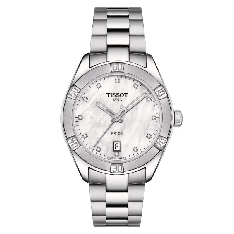 Tissot Pr 100 Sport Chic Silver Stainless Steel Strap Women Watch T1019101111600 1