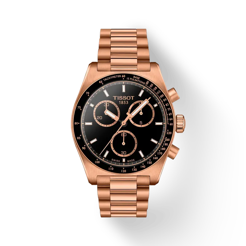 Tissot Pr516 T1494173305100 Quartz Chronograph Rose Gold Steel Watch 1