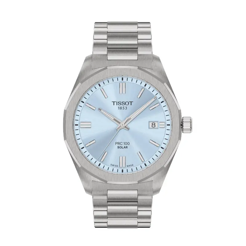 Tissot Prc 100 Ice Blue Dial Stainless Steel Strap Men's Watch T1514221135100 1