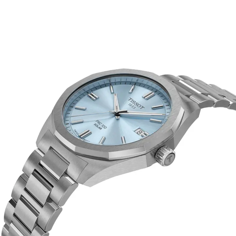 Tissot Prc 100 Ice Blue Dial Stainless Steel Strap Men's Watch T1514221135100 2