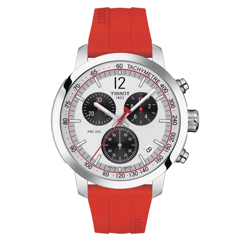 Tissot Prc 200 T1144171703702 Red Silicone Strap Men Watch 1
