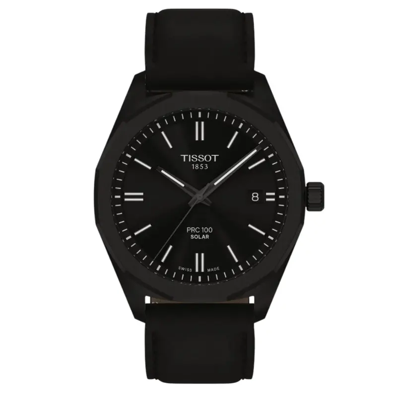 Tissot Prc Black Leather Strap Men Watch T1514223605100 1
