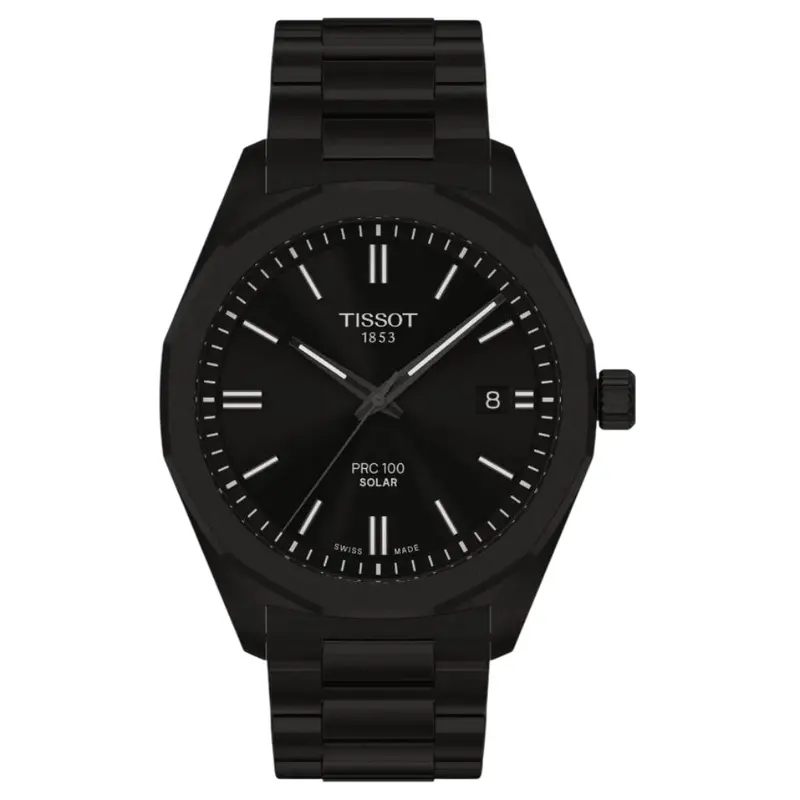 Tissot Prc Black Stainless Steel Strap Men Watch T1514223305100 1