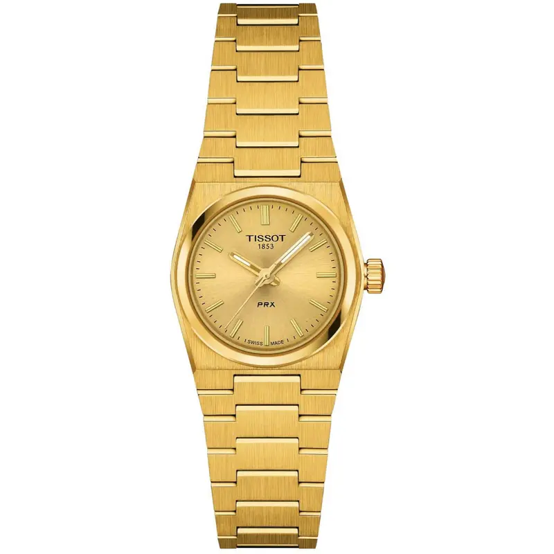 Tissot Prx 25Mm Gold Stainless Steel Strap Women Watch T1370103302100 1