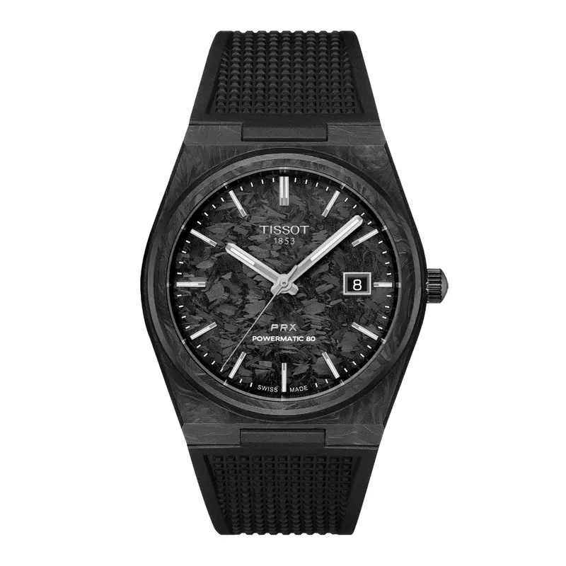 Tissot Prx Black Rubber Strap Men Watch T1379079720100 1