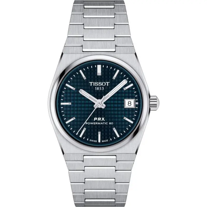 Tissot Prx Powermatic 80 Blue Dial Silver Stainless Steel Strap Men Watch T1372071104100 1