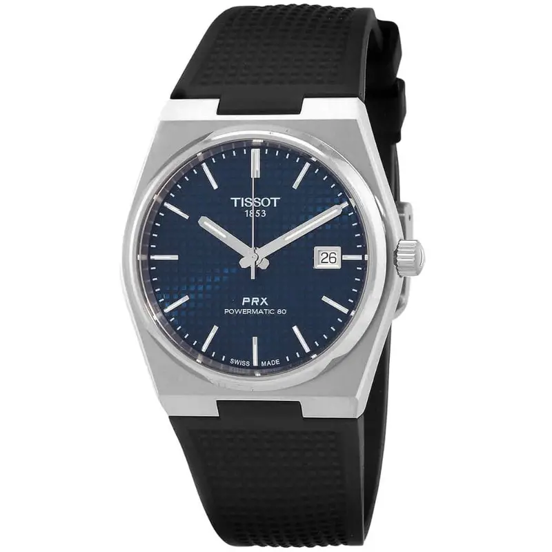 Tissot Prx  Powermatic Black Rubber Strap Men's Watch T1374071704100 1