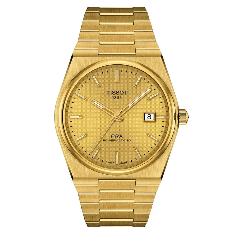 Tissot Prx Powermatic Gold Stainless Steel Strap Men Watch T1374073302100 1