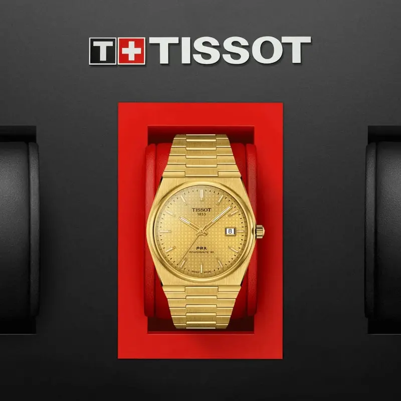 Tissot Prx Powermatic Gold Stainless Steel Strap Men Watch T1374073302100 2
