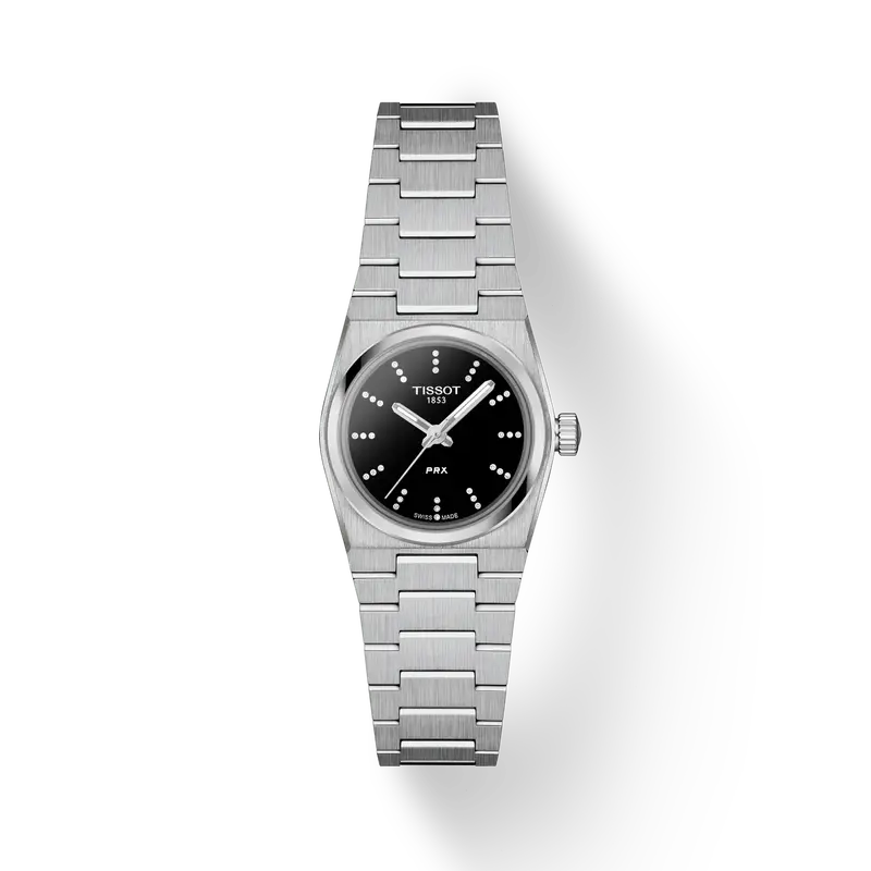 Tissot Prx T1370101105600 25Mm Black Dial Grey Steel Watch 1