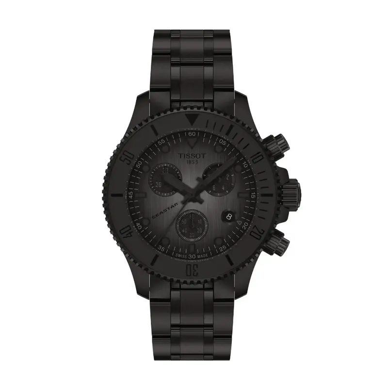Tissot Seastar 1000 Black Stainless Steel Strap Men Watch T1202173306100 1