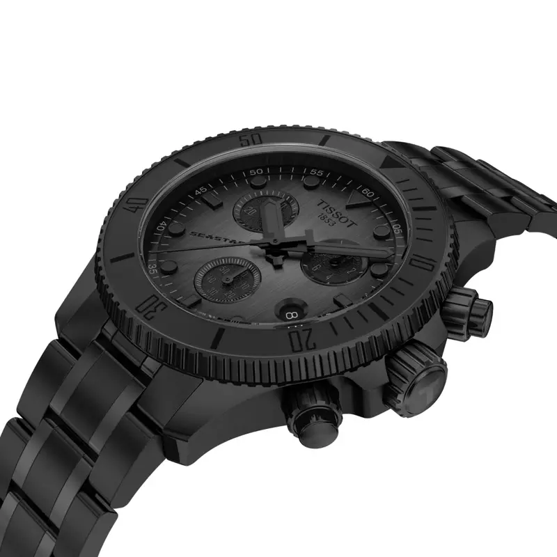 Tissot Seastar 1000 Black Stainless Steel Strap Men Watch T1202173306100 2