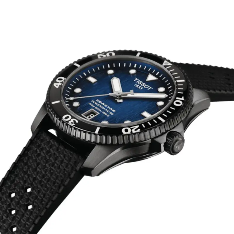 Tissot Seastar 1000 Powermatic 80 Black Rubber Strap Men's Watch T1208073704100 2