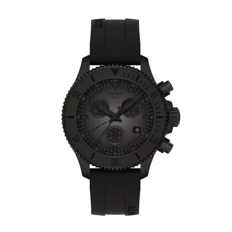 Tissot Seastar Black Silicone Strap Men Watch T1202173706100 1