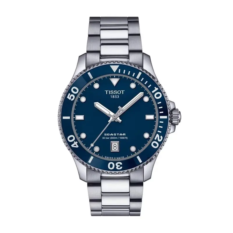 Tissot Seastar Silver Tone Stainless Steel Men's Watch T1204101104100 1