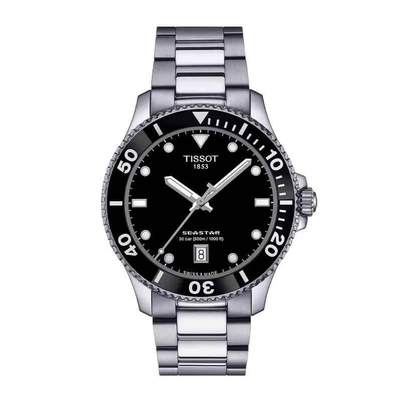 Tissot Seastar Silver Tone Stainless Steel Men's Watch T1204101105100 1
