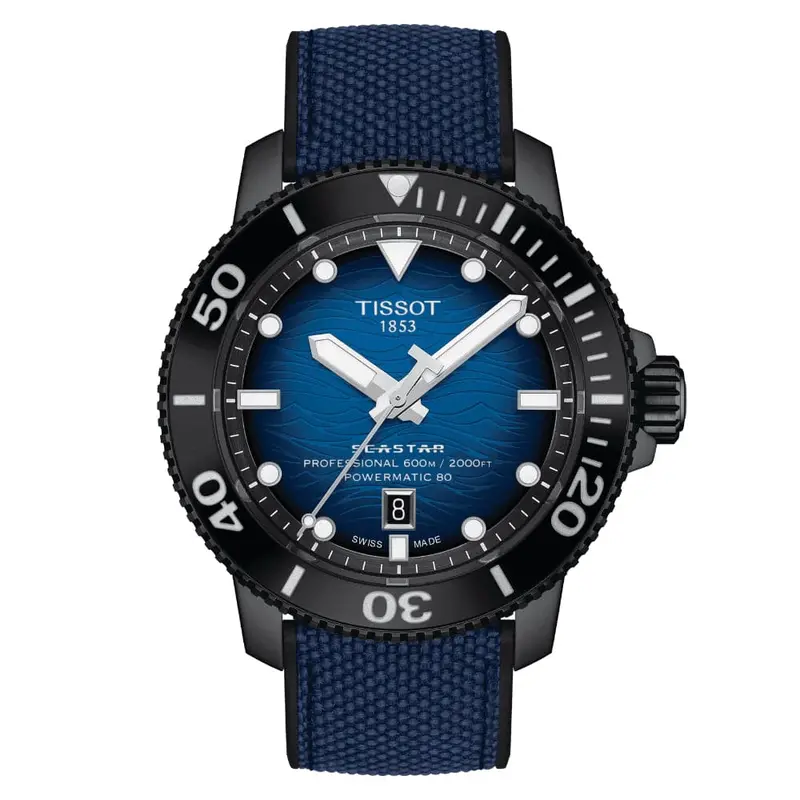 Tissot Seastar T1206073704100 Blue Rubber Strap Men Watch 1