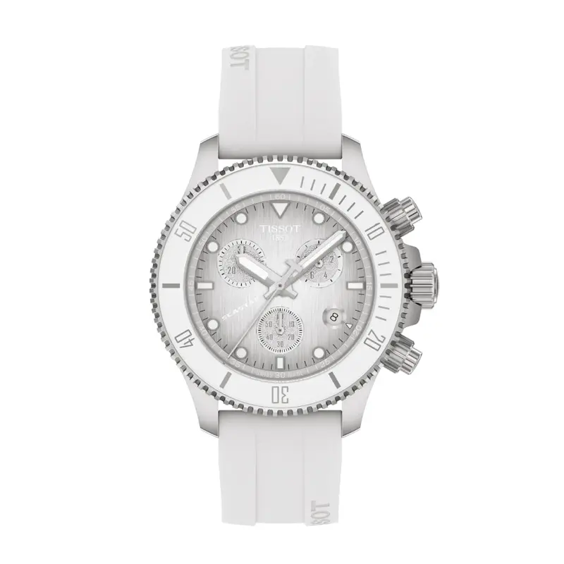 Tissot Seastar White Silicone Strap Men Watch T1202171701100 1