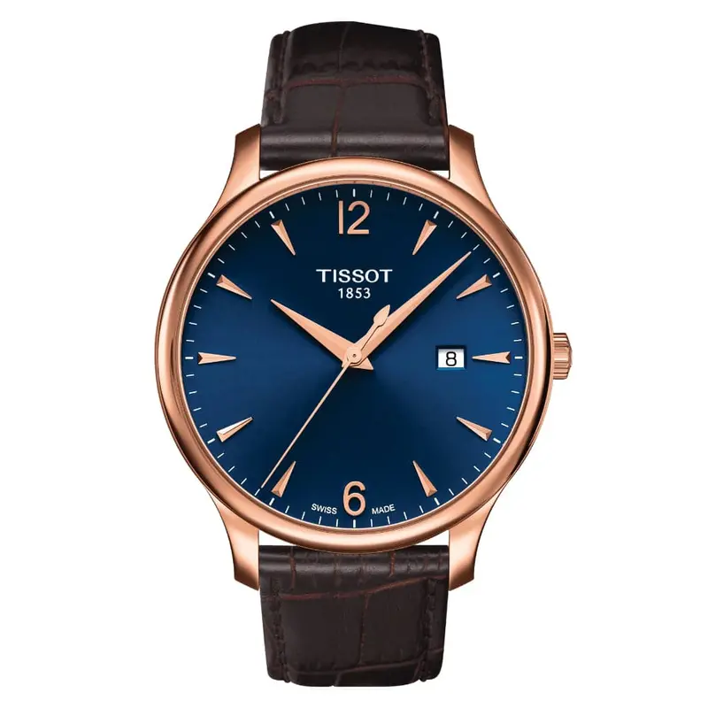 Tissot T-Classic T0636103604700 Blue Dial Brown Leather Men's Watch 1