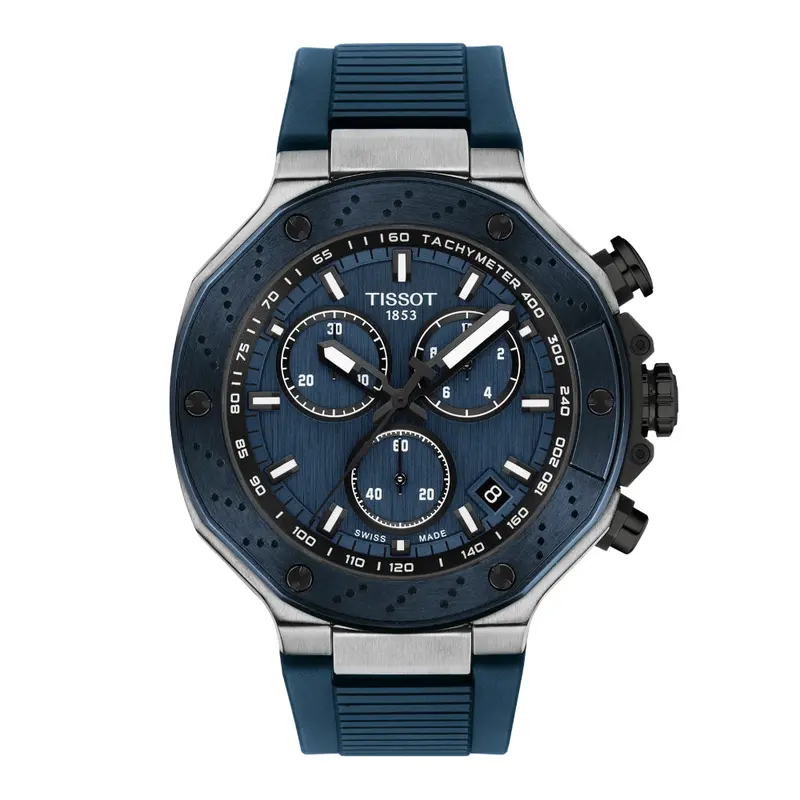 Tissot T- Race Blue Synthetic Strap Men's Watch - Tachymeter | T1414172704100 1