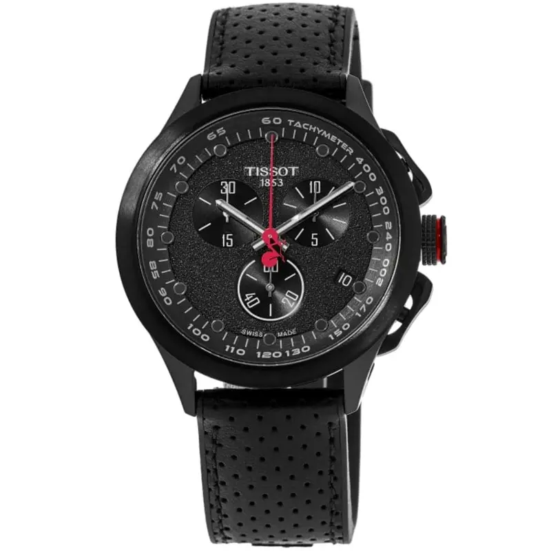 Tissot T-Race Cycling Black Dial And Leather Men Watch T1354173705102 1