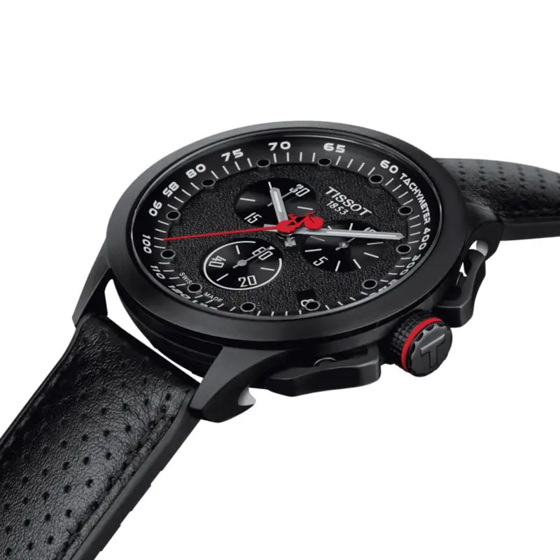 Tissot T-Race Cycling Black Dial And Leather Men Watch T1354173705102 2