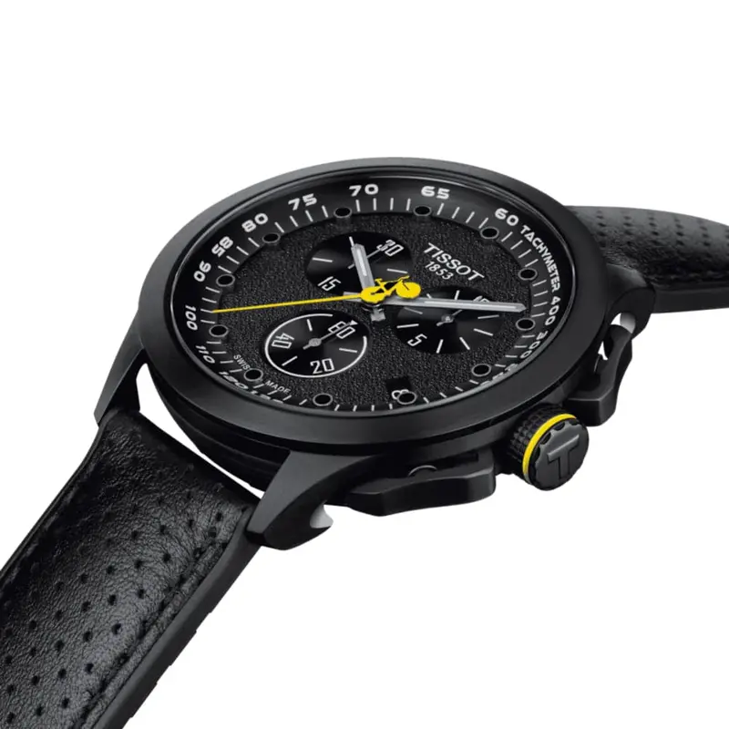 Tissot T-Race Cycling Black Dial And Leather Strap Men Watch T1354173705100 2